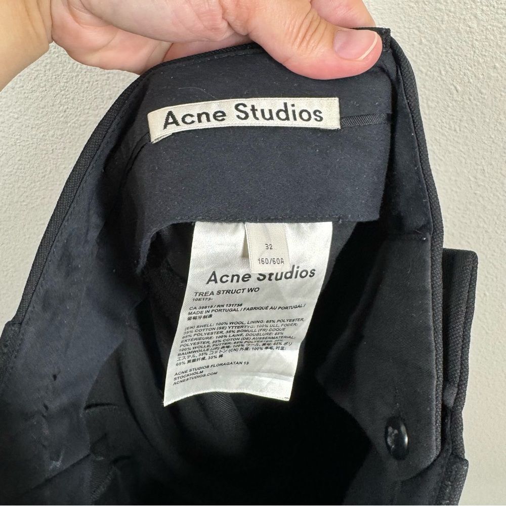 Acne Studios 'Trea Struct Wo' Cropped Wool Trouse… - image 6